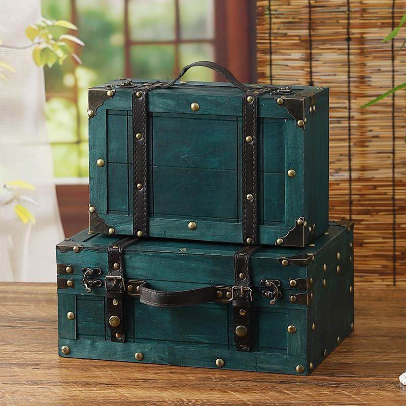 复古高档礼盒手提木箱子大容量杂物证件收藏仿古收纳箱拍摄道具箱,收纳整理,收纳箱,淘宝优惠券,粉丝福利购,淘宝优惠卷