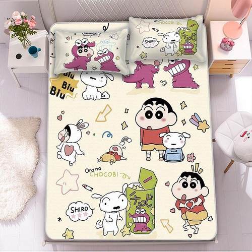 卡通夏季蜡笔小新学生宿舍凉席1.5m可机洗水洗冰丝席折叠空调软席