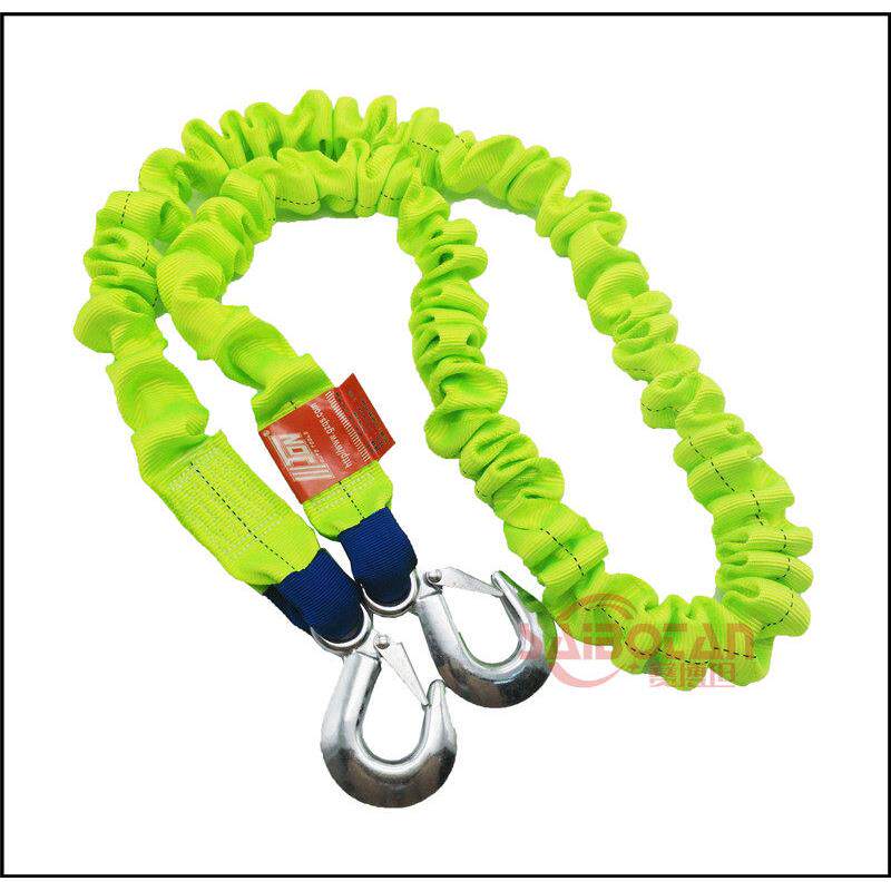 台湾进口汽车拖车绳车用荧光夜间发光牵引绳超强拉力弹力拉车绳带