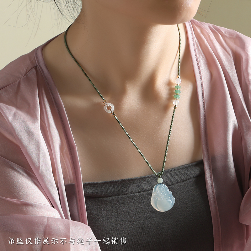 项链绳子吊坠绳手工编织平安扣玉佩玉坠玉佛翡翠吊坠挂绳编绳配件
