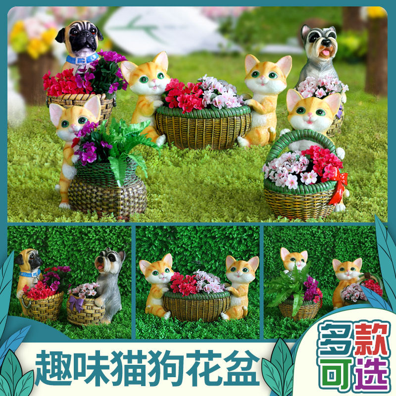 仿真猫咪树脂景观大号花盆