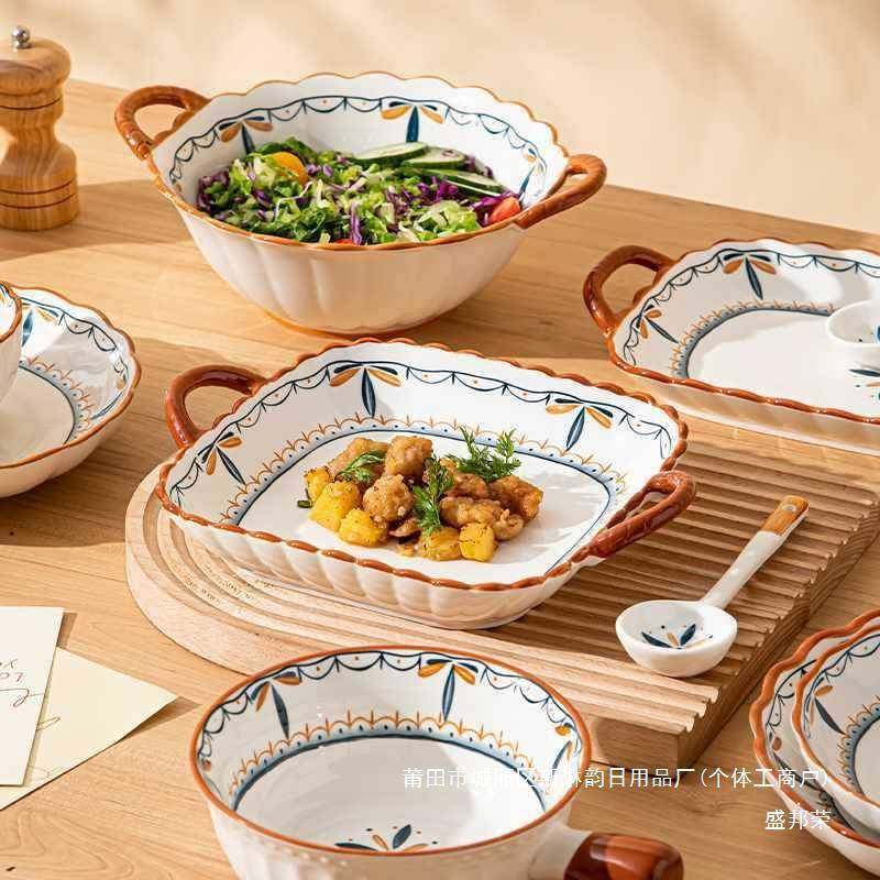 碗碗碟套装AL792480家用下日式盘十盘套装碗子筷清新釉彩餐具套装