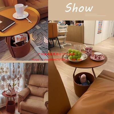 意式极简约设计师马鞍用客皮储物水桶NPB沙发边小几家厅商场角几