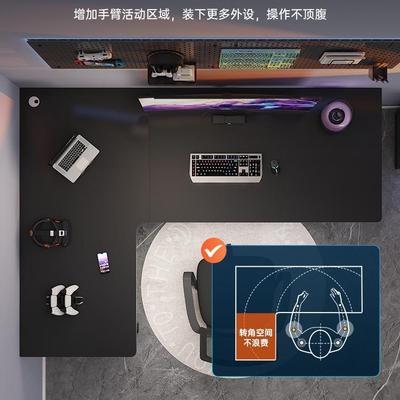转角书桌书架一体电脑桌卧室家用女生梳妆台l型拐角学习办公桌子