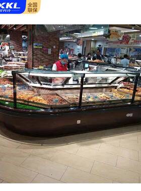 商用直风冷霜熟食柜鲜超市卤菜展示柜凉NKF菜无保角柜水果切转角