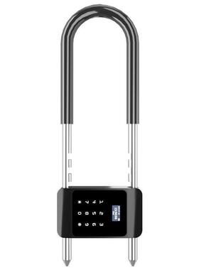 d玻de黑帆璃门纹u型锁办公室商店铺cmFh8cDz室外指智能密