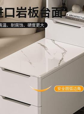 实木发沙边柜客厅柜轻奢感边几侧边柜岩沙发板隔OGV断柜置物柜