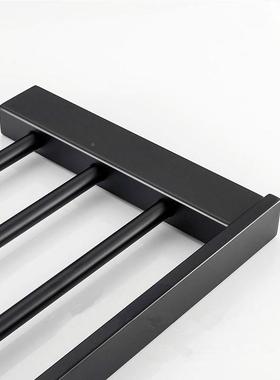 出口德烤国黑毛巾架卫生间304不锈钢方形QJS漆浴巾架色浴巾室毛杆