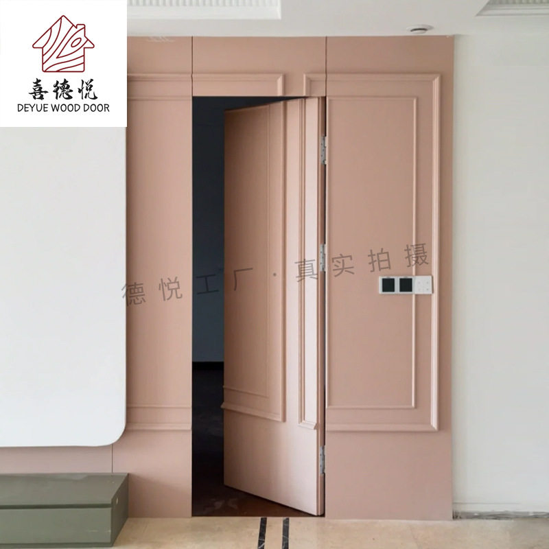 法式实木烤漆室内静音别墅欧式木门门墙同色极简风现代风南京工厂