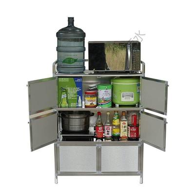 收柜不锈钢碗柜柜子厨房柜橱储KFI物纳柜柜简易铝碗合柜金小餐边