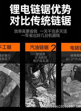 无刷电锯家用大功手电持充式电链率伐锯电动单RER手锯无线户外木