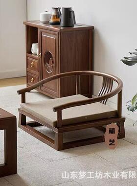 实木新坐中式塌塌米无椅椅飘窗椅日式阳矮台禅修椅腿靠背AXM椅茶