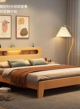 橡床现代简约1卧室1.2GZF米板式床济木主卧.8出租房经双人床加厚