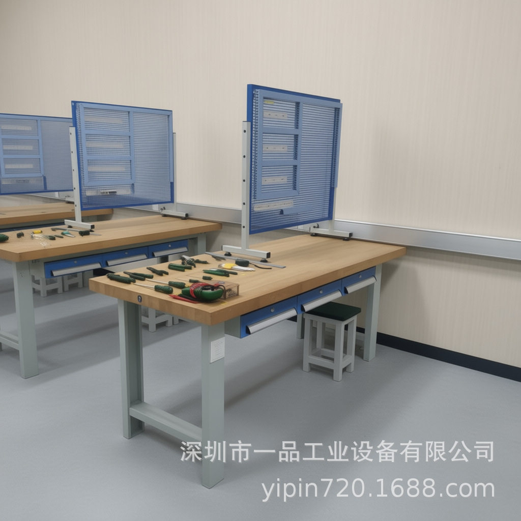 榉木重型防静电吊二抽工作台