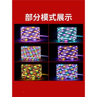 七彩灯带led彩色变水色户外跑马流霓虹灯ULJ外防水闪招牌光彩室灯