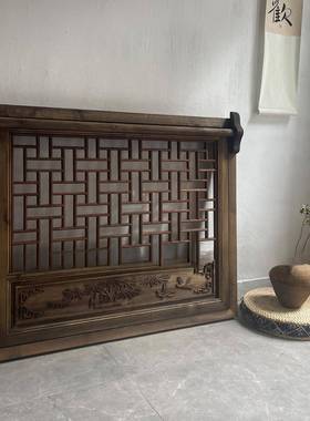 专属制作实木上翻支摘窗户中式仿古做AL102123推旧传门拉窗窗镂空