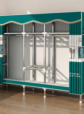 简易衣柜加粗加厚加VRK固出房衣柜家用卧收室租组装布纳衣橱结实