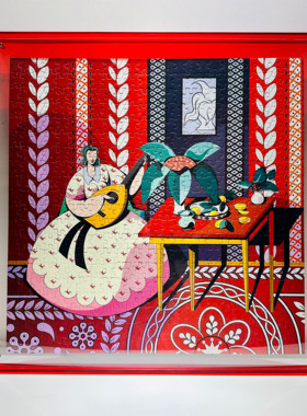 拼图500片丝绒蓝卡《The Lute》生日礼物装饰画高级感女生礼物