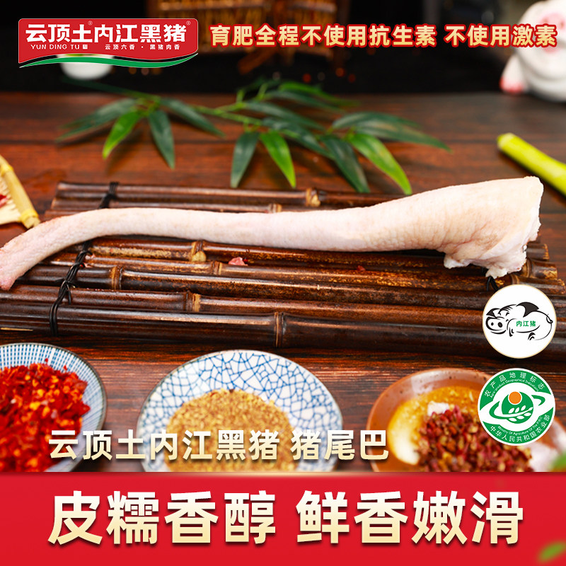 云顶土内江黑猪猪尾巴整根猪尾
