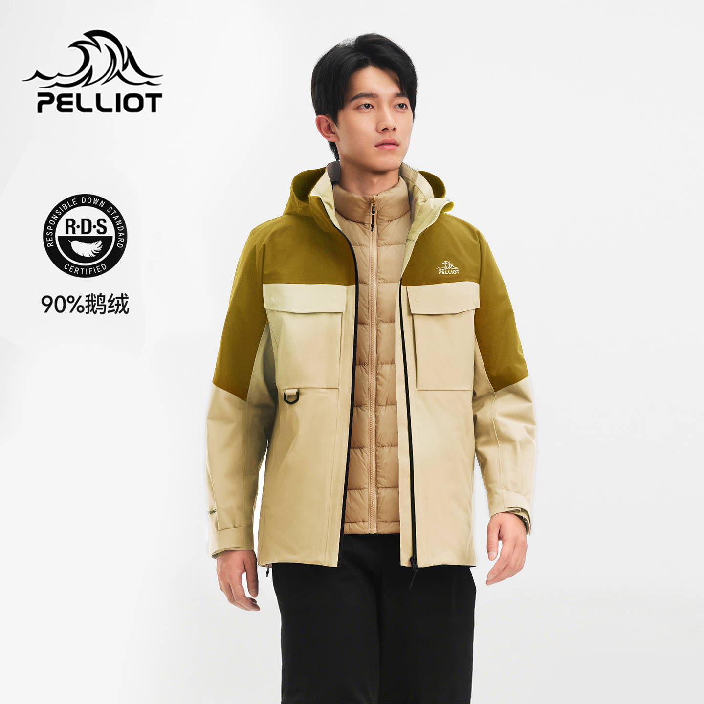 伯希和户外羽绒冲锋衣鹅绒内胆