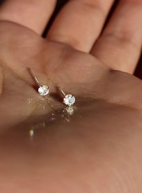 迷你闪钻耳钉女养耳洞睡觉免摘高级感超闪华子小耳钉爆款百搭耳饰