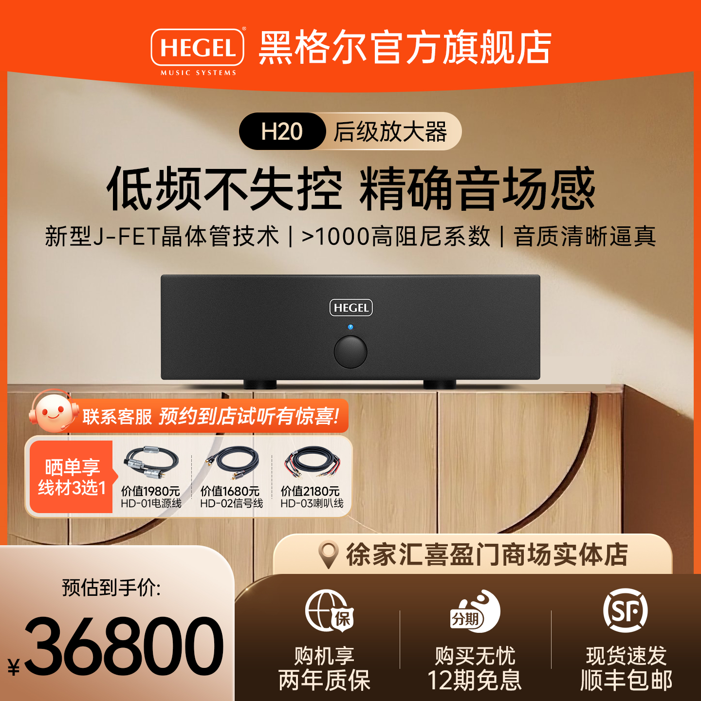 功放HEGEL黑格尔后级功放220V