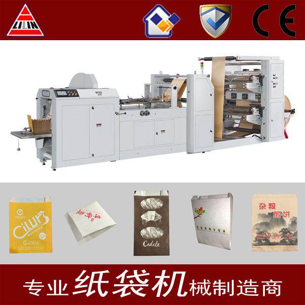 LMD-400G+LST-2700J全自动柔版印刷尖底纸袋制袋机