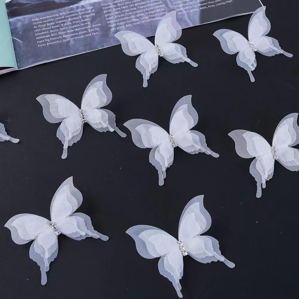 层窗帘蝴蝶别针款新款三帘钻薄纱蝴蝶带diy材DQR料窗辅料装饰