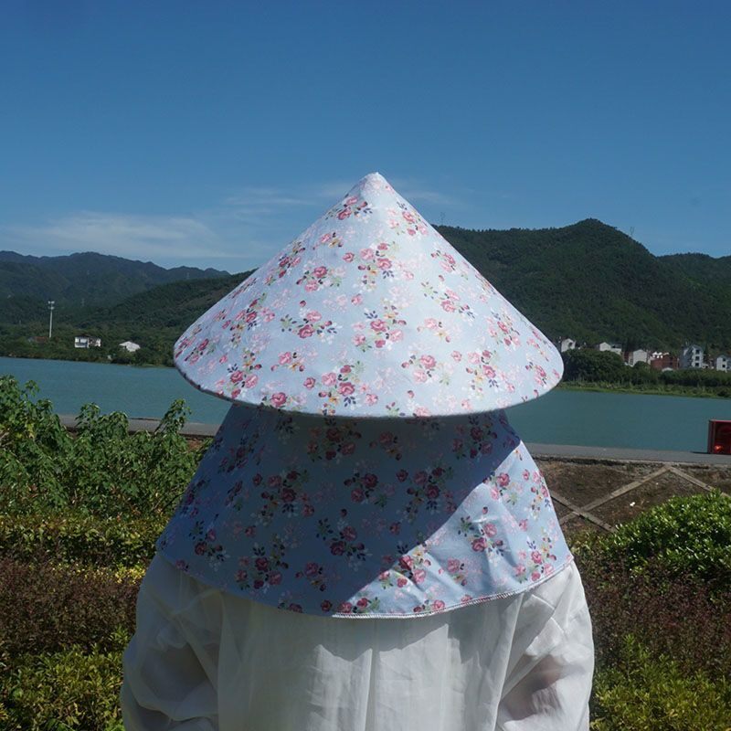 户外防晒防雨遮阳遮面披肩帽农民采茶动钓劳鱼编斗笠大WBR竹沿太