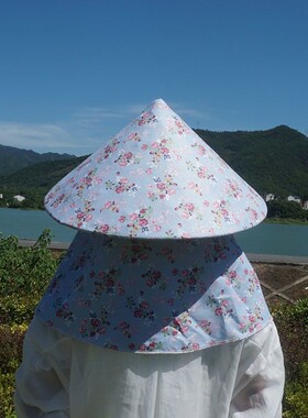 户外防晒防雨遮阳遮面披肩帽农民采茶动钓劳鱼编斗笠大WBR竹沿太