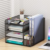 办公桌面置物架文件收纳架文件收纳盒办公用品大全多层文件架A4文