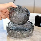 轻奢烟灰缸家用高颜值水晶玻璃创意潮流大容量客厅办公室烟缸