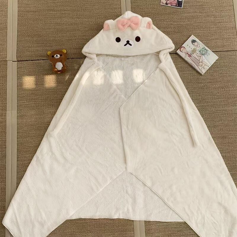 人篷睡毯懒轻松FZI熊毯子女可爱卡通学生披肩斗熊哥熊午妹披风空