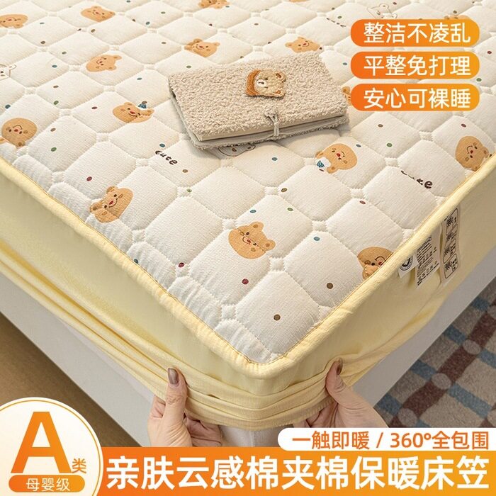 2025新款A类亲肤云朵棉夹棉保暖床笠