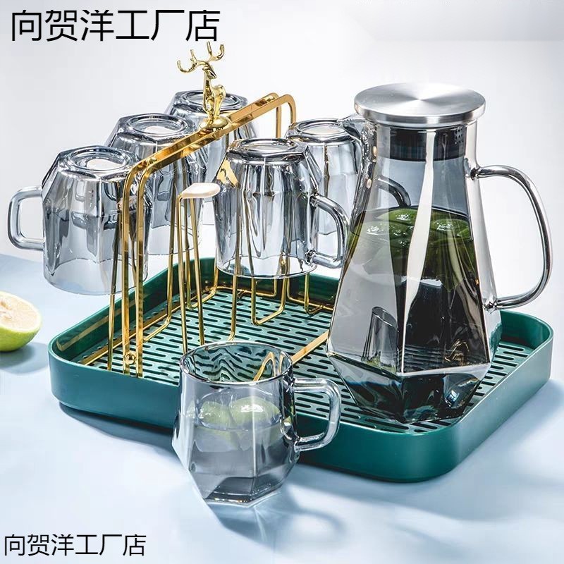 套装家用水杯客厅水壶玻璃杯子餐桌高硼硅冷水壶耐高温