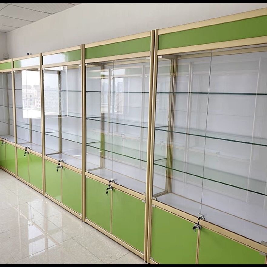 精品玻璃展柜透明样品展示架摆件展示柜货架陈列货柜透明展示柜