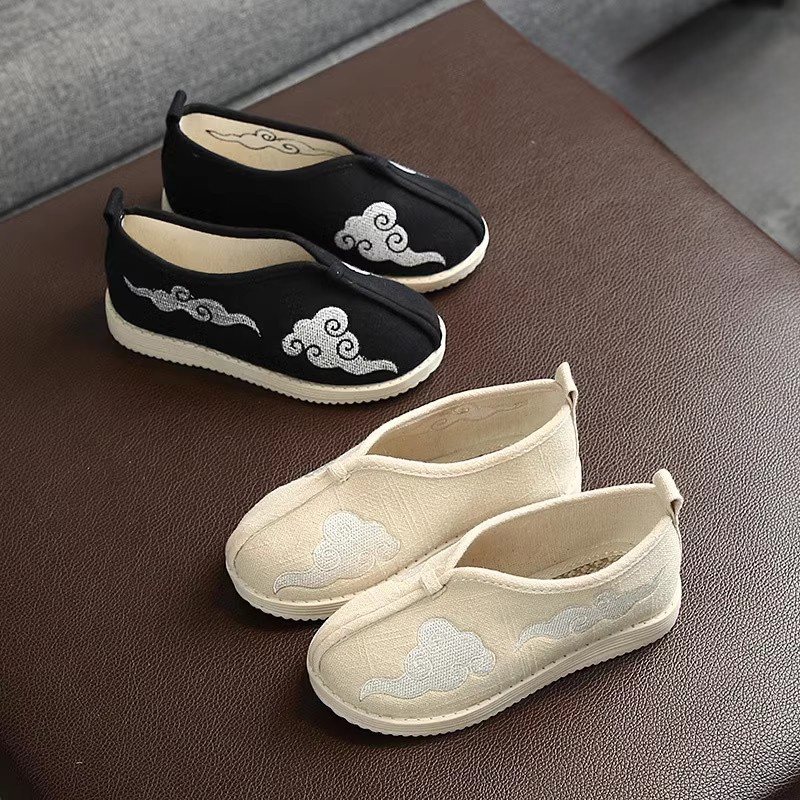 速发古风手子男汉服鞋戏曲鞋老北京鞋工绣布鞋国风童舞蹈演出帆花