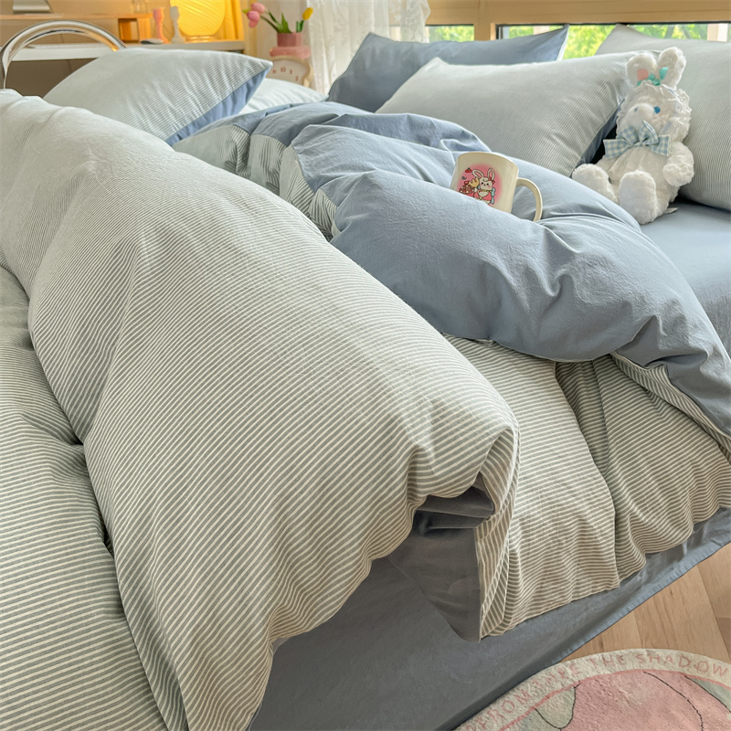 速发A类全棉水洗棉单件0罩150x2被0x20被单人学生宿舍四件套