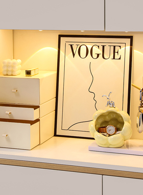 速发入户置玄关收纳盒抽屉品纳摆件奶油风家居饰收鞋柜门物架