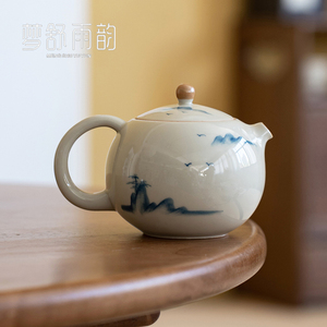 速发草木灰手绘山水西施壶中茶陶瓷家用茶壶单个泡茶器功夫茶具泡