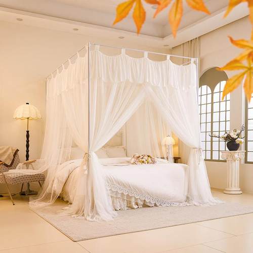 落地200蚊帐家层用2025新公款双纱加纹粗支架主风卧室大空间三开