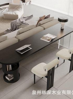 家小用人学习桌电蜡脑桌LSMY5520白木户型横厅沙双发后长条桌实木