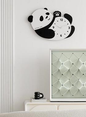 w厅ozoom屋准熊猫钟钟表挂客202新TYOS413款网红简约家用时5钟装