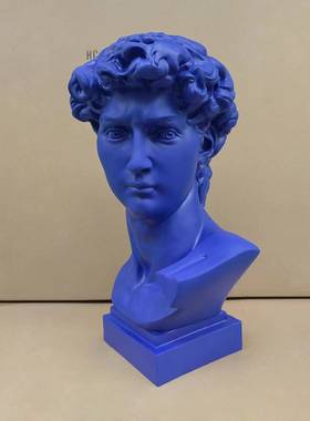46cm树脂仿石膏克莱因蓝大卫摆像美术像欧式风酒店HC-DV46玄头关