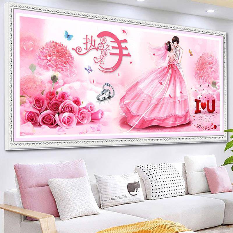 20YMV22秀5年新款5d钻石之画满钻持子手结婚点贴砖水晶十字绣205