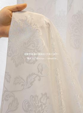 ll纱帘透光纱不透人加厚窗客63574厅阳台半遮光卧室欧落地纱窗式