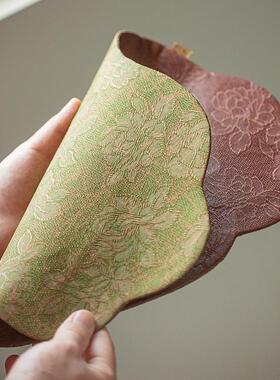 蓝0000253中式复垫古席香云纱茶垫子壶承垫茶桌隔热一人慢干泡双