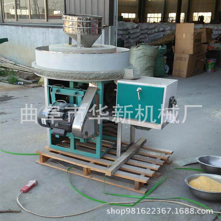 电动杂面粉石磨机青QDF海原青稞面石磨机家用粮电动味磨面粉石机