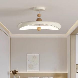 2025新203款长原木奶油灯风餐厅吊灯吧三头台具方形餐桌圆桌单头