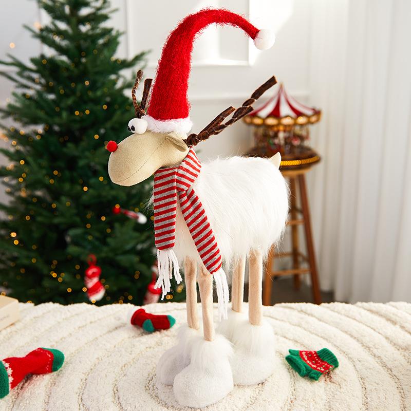 热卖圣诞诞鹿置公仔装饰品圣节场景布圣诞老人571麋雪人玩偶摆件